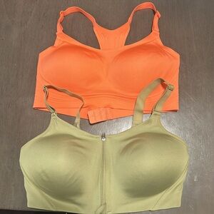 2 Green and orange size m/ 36 D high support sports bras